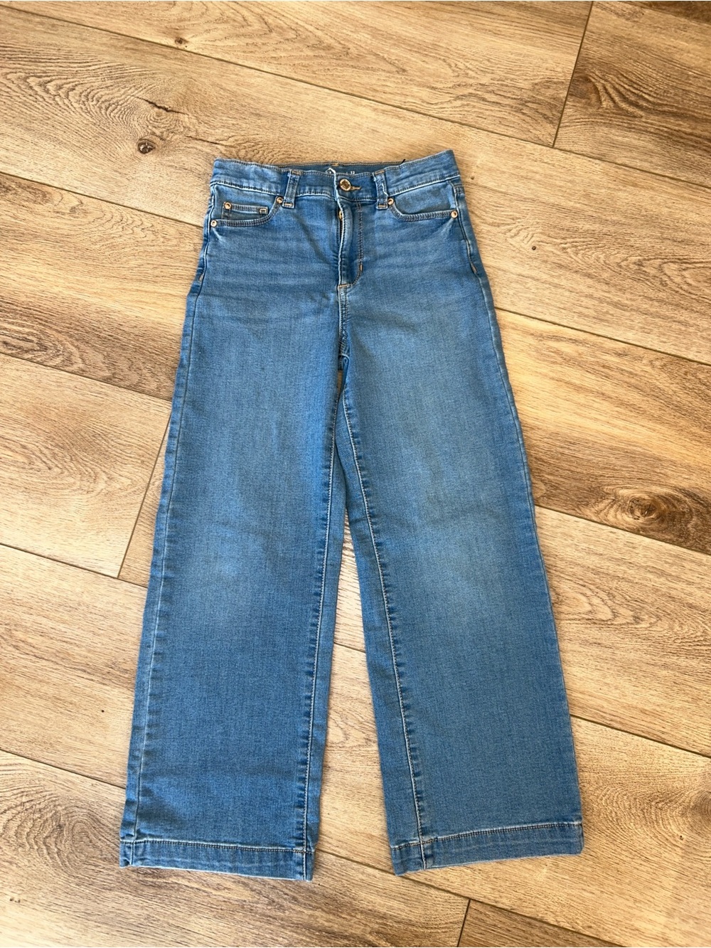 Jordache Wide-Leg Jeans in Medium Blue Denim Stretch 12